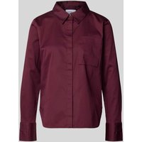 comma Regular Fit Hemdbluse mit Brusttasche Modell 'September' in Bordeaux, Größe 40 von comma
