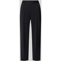 comma Regular Fit Stoffhose mit fixierten Bügelfalten in Black, Größe 46 von comma