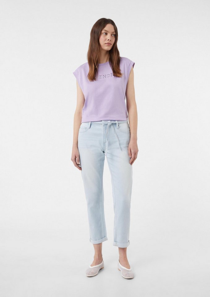 comma Regular-fit-Jeans Jeans-Hose Boyfriend-Jeans im Relaxed Fit mit Bindegürtel von comma