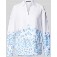 comma Relaxed Fit Bluse mit V-Ausschnitt in Bleu, Größe 40 von comma