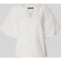 comma Relaxed Fit Blusenshirt mit Allover-Stickerei in Offwhite, Größe 40 von comma