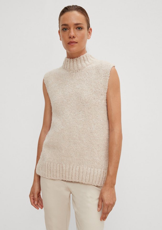 comma Rundhalspullover Strickpullunder Strickpullunder aus Alpakamix (1-tlg) von comma