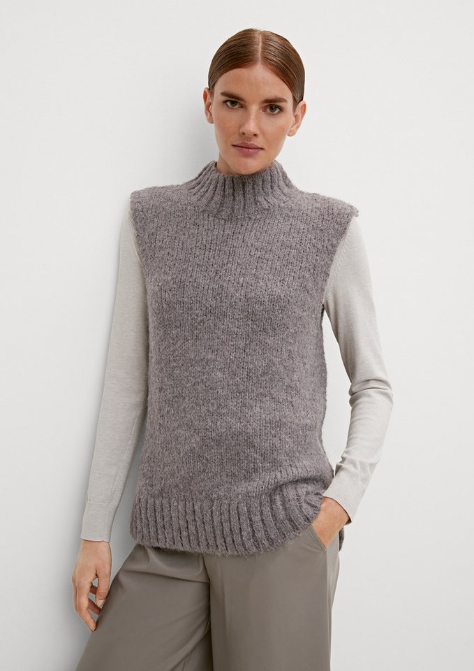 comma Rundhalspullover Strickpullunder Strickpullunder aus Alpakamix von comma