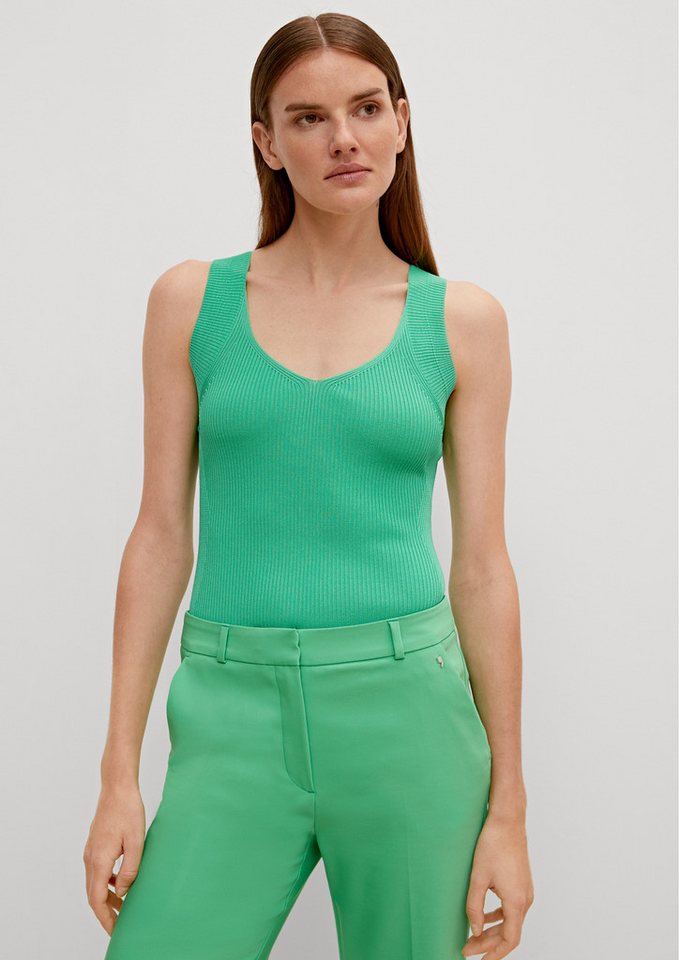 comma Rundhalspullover Strickpullunder Stricktop aus Viskosemix von comma