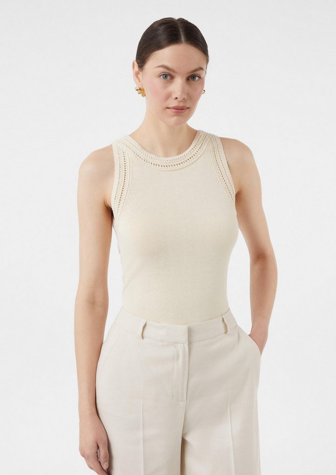 comma Rundhalspullover Strickpullunder Weiches Strick-Top mit Ajourmuster von comma