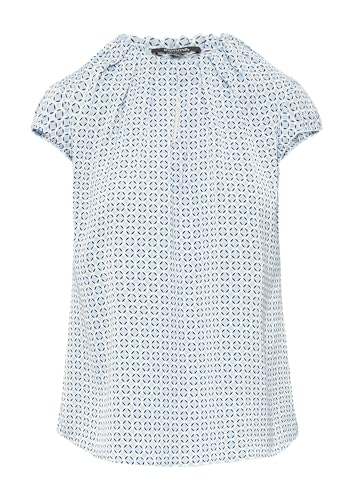 comma Satinbluse mit Raffung und All-Over-Print hellblau 34 von comma
