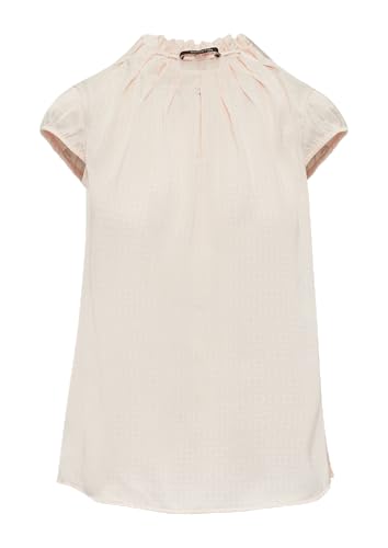 comma Satinbluse mit Raffung und All-Over-Print perlmuttrosa 44 von comma