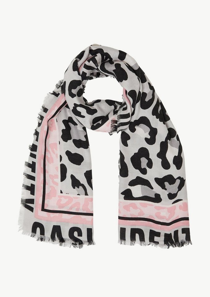 comma Schal Tuch, Floral gemusterter Schal aus Modal- und Wollmix mit Fransen von comma