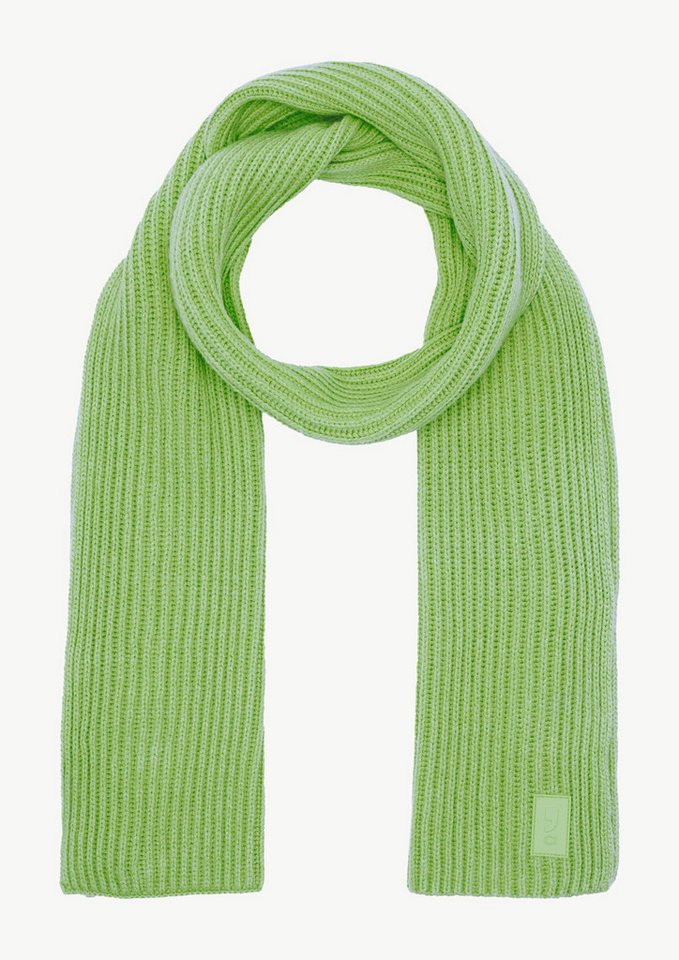comma Schal Tuch, Gerippter Schal mit Label-Patch aus Wollmix von comma