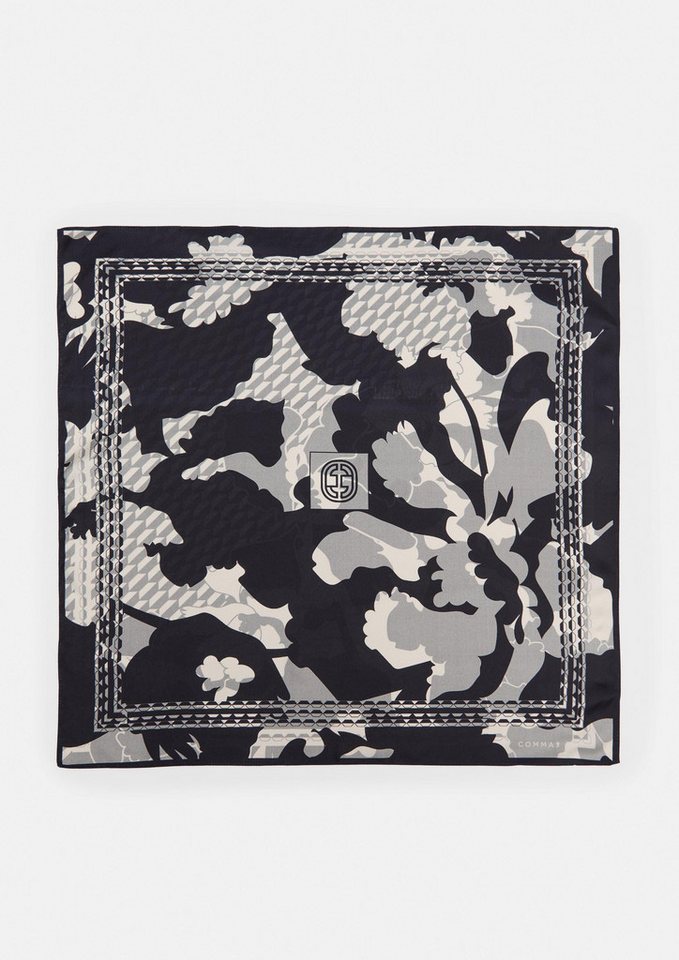 comma Schal Tuch, Hochwertiges Seidentuch mit ornamentalem Print von comma
