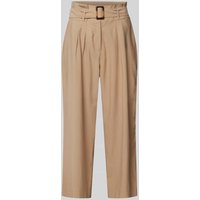 comma Straight Leg Anzughose mit Bundfalten in Camel, Größe 40 von comma