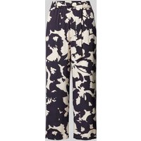comma Straight Leg Stoffhose mit Bindegürtel in Marine, Größe 40 von comma