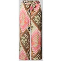 comma Straight Leg Stoffhose mit Bindegürtel in Pink, Größe 40 comma Straight Leg Stoffhose mit Bindegürtel in Pink, Größe 40 von comma