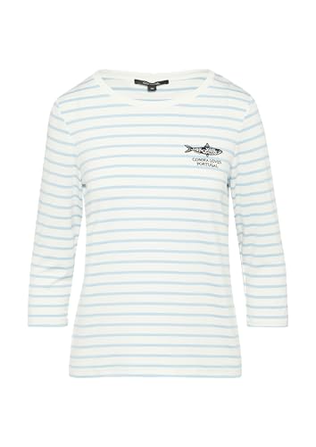 comma Streifenshirt mit Stickerei weiß 44 von Comma