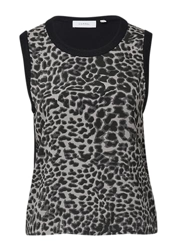 comma Strick-Top im Materialmix mit Leo-Print schwarz 40 von Comma