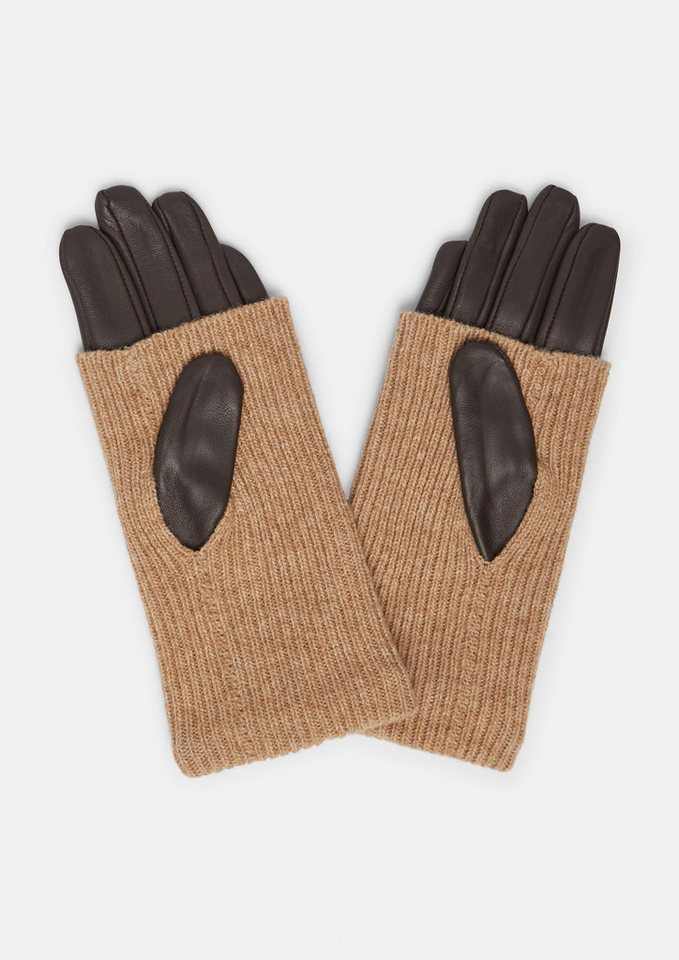 comma Strickhandschuhe Handschuhe Lederhandschuhe mit Strickstulpe von comma