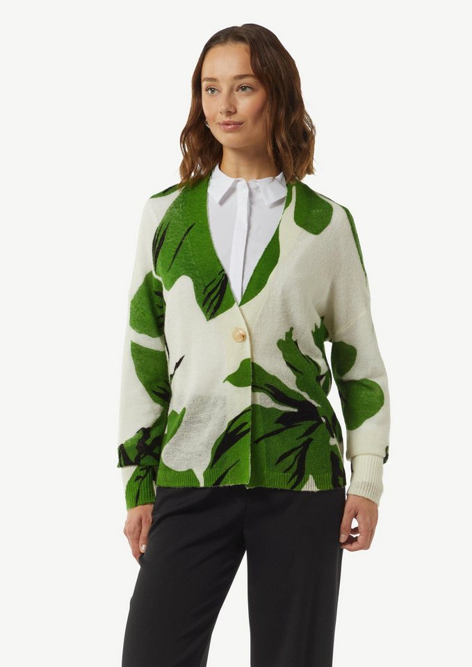 comma Cardigan Strickjacke Strickjacke mit All-over-Print (1-tlg) von comma