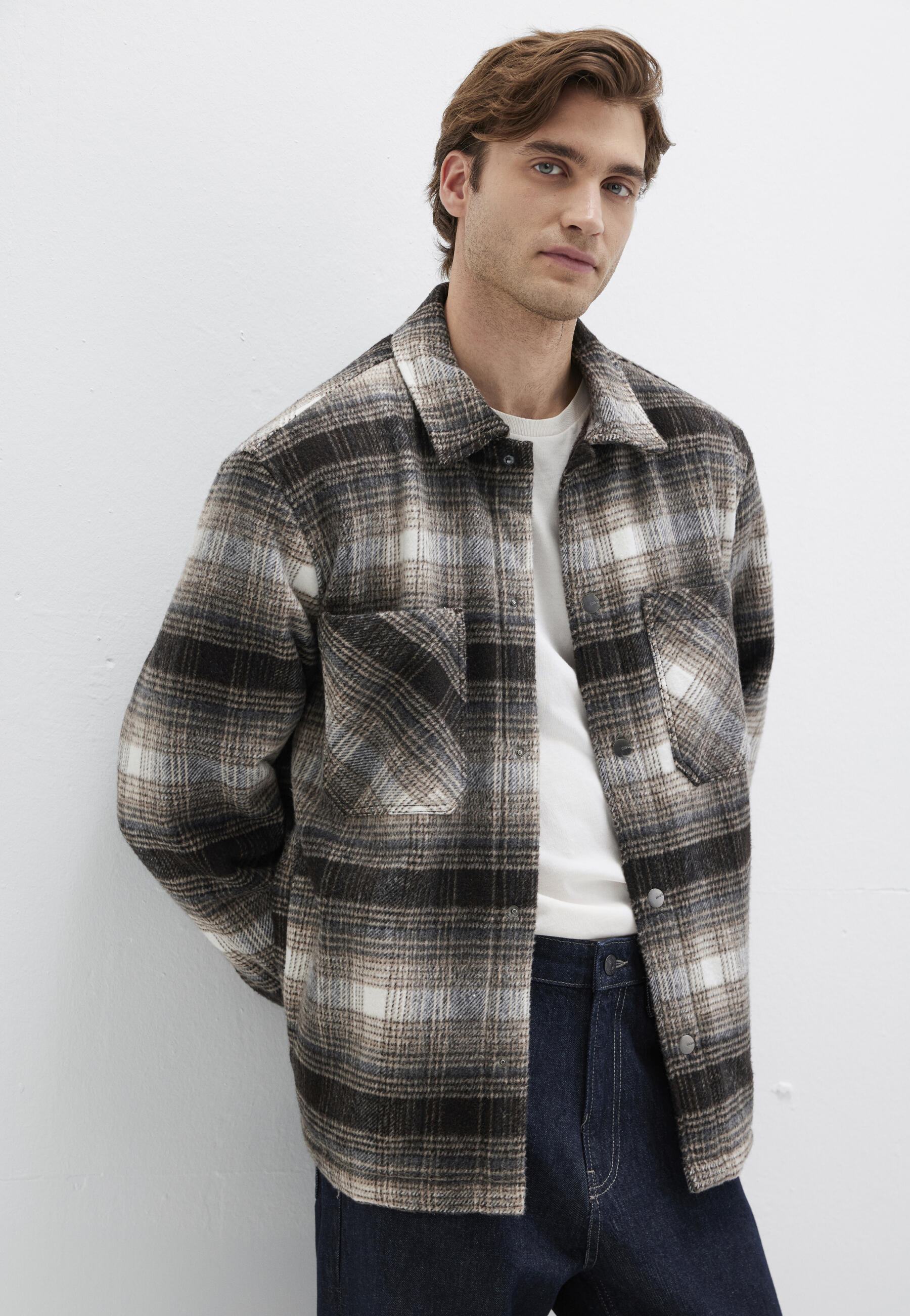 Mavi - CHECK SHIRT JACKET seal brown check - Gr. - M von Mavi