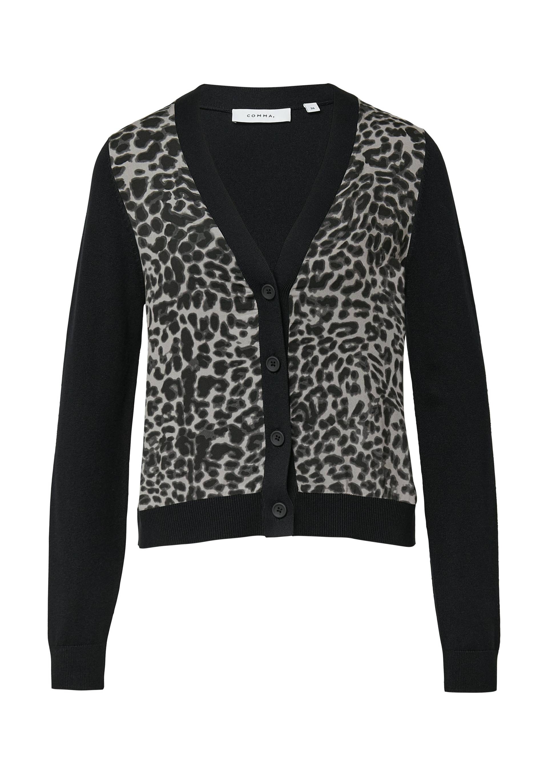 comma - Strickjacke schwarz|grau - Gr. - 34 von comma