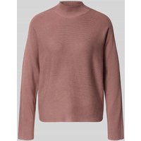 comma Strickpullover aus Viskose-Mix mit Stehkragen in Mauve, Größe 46 von comma