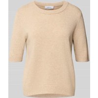 comma Strickpullover aus Woll-Mix mit 1/2-Arm in Sand, Größe 40 von comma