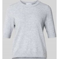 comma Strickpullover aus Woll-Mix mit 1/2-Arm in Silber, Größe 42 von comma
