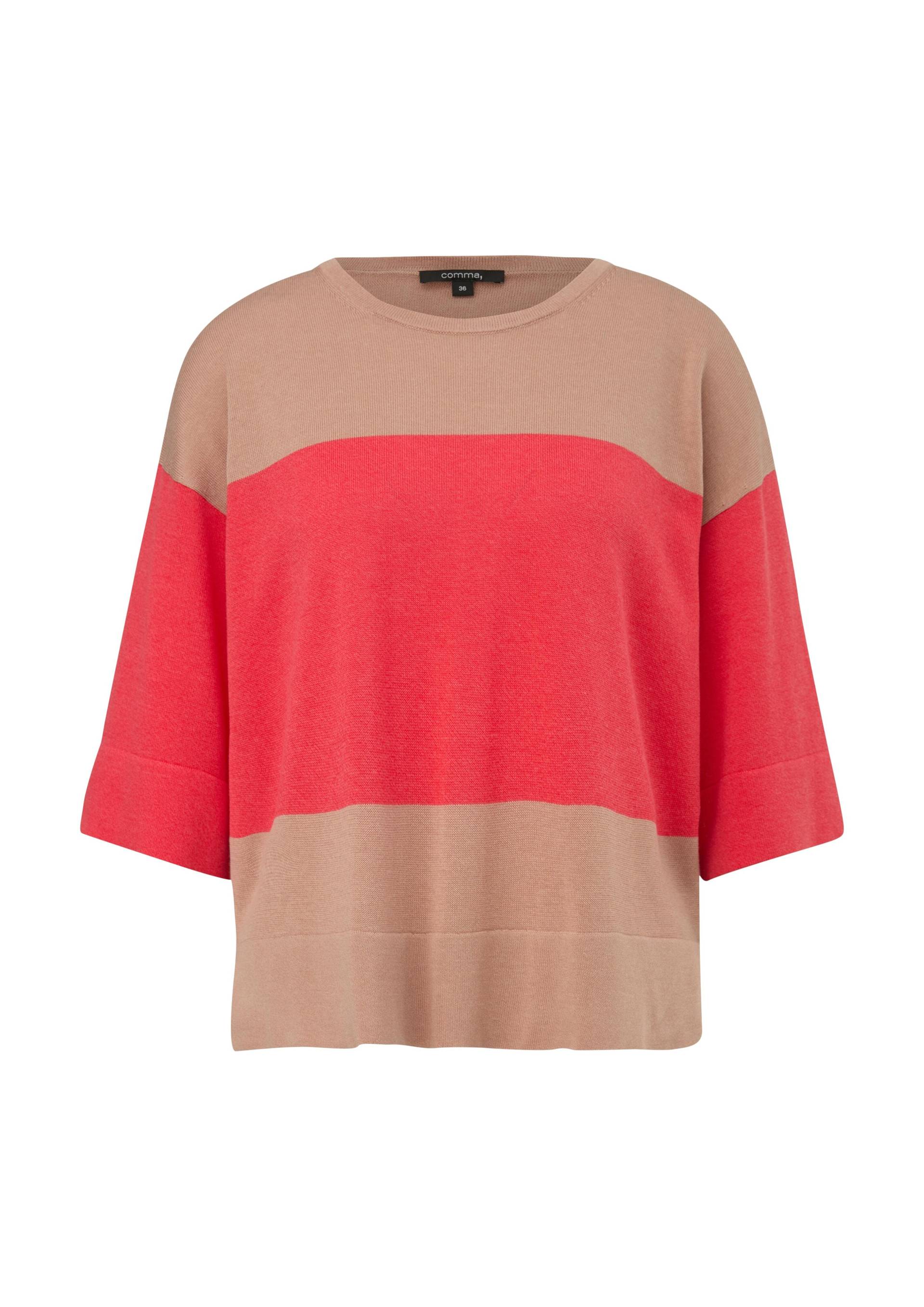 comma - Strickpullover braun|rot - Gr. - M von comma