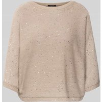comma Strickpullover mit 3/4-Ärmel in Taupe, Größe M von comma