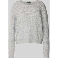 comma Strickpullover mit Rundhalsausschnitt in Hellgrau, Größe M von comma
