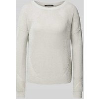 comma Strickpullover mit Rundhalsausschnitt in Silber, Größe 38 von comma