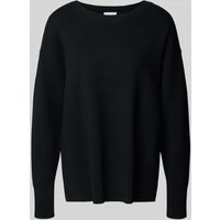 comma Strickpullover mit Seitenschlitzen in Black, Größe 36 von comma