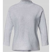 comma Strickpullover mit Stehkragen und 3/4-Arm in Silber, Größe 38 von comma