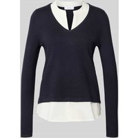 comma Strickpullover mit Strukturmuster in Marine, Größe 46 von comma