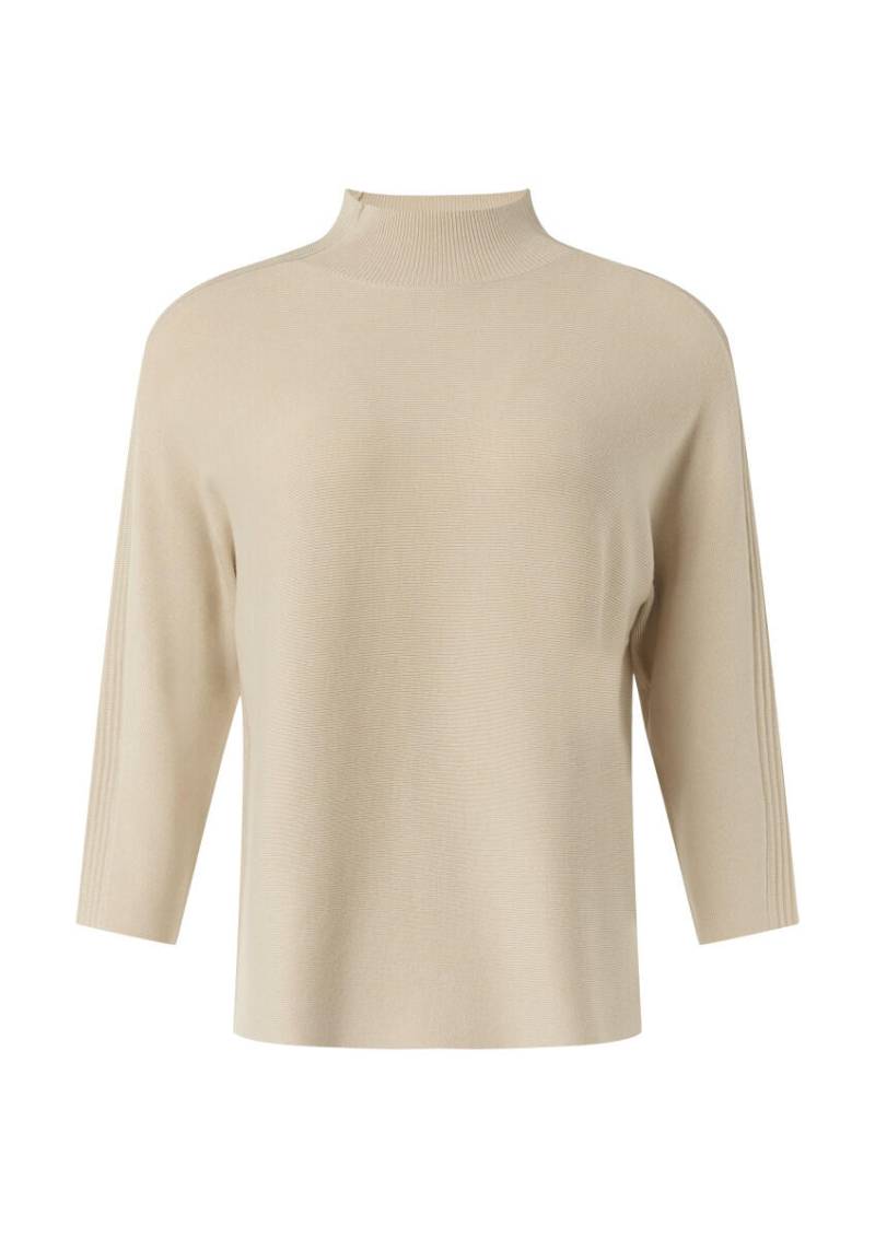 comma - Strickpullover mit Turtleneck-Ausschnitt beige - Gr. - 46 von comma