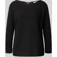 comma Strickpullover mit U-Boot-Ausschnitt in Black, Größe 40 von comma