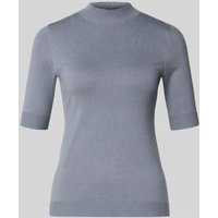 comma Strickpullover mit gerippten Abschlüssen in Rauchblau, Größe 36 von comma