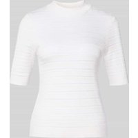 comma Strickpullover mit gerippten Abschlüssen in Weiss, Größe 40 von comma