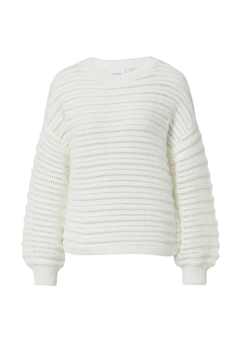 comma - Strickpullover weiß - Gr. - 44 von comma