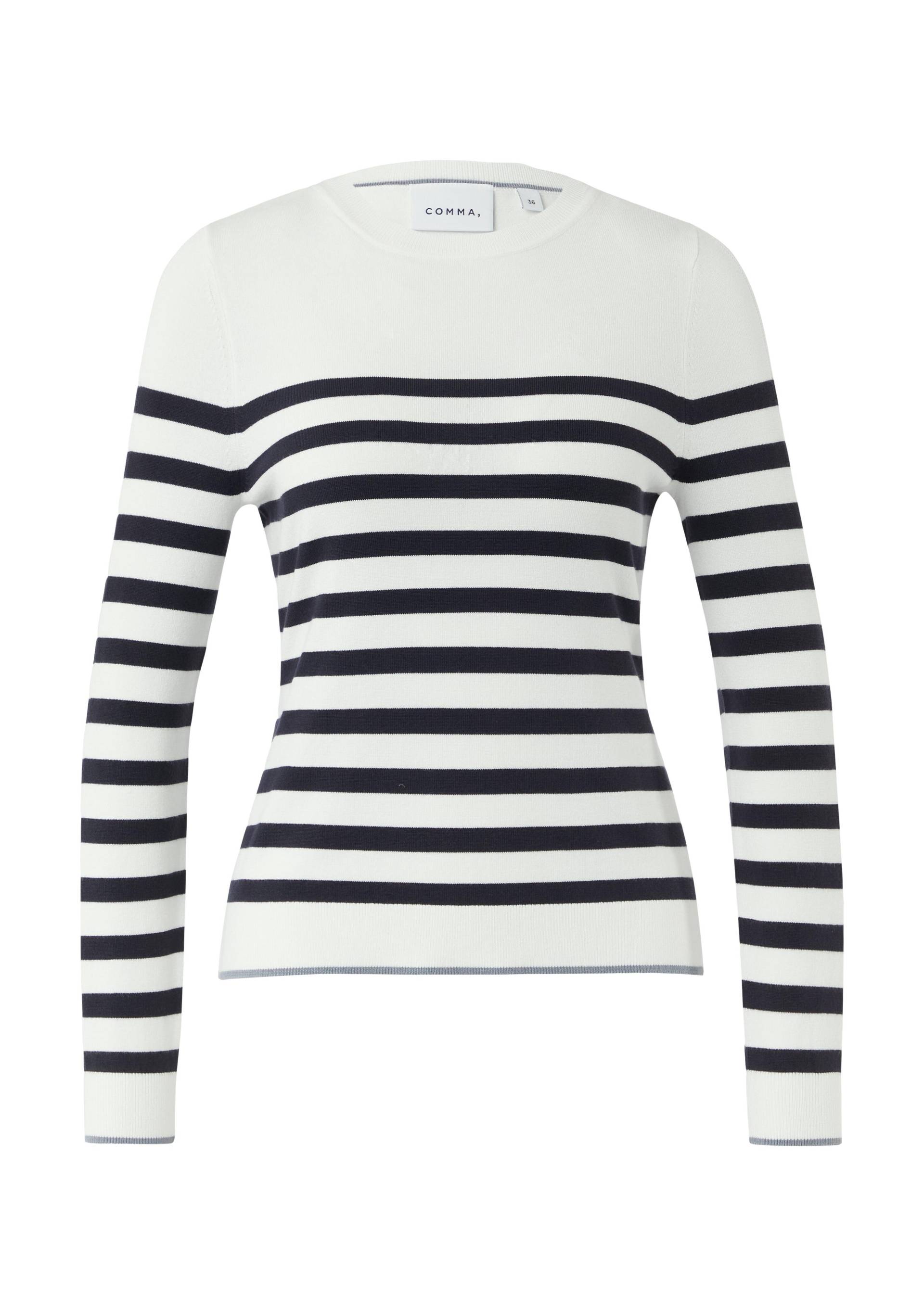 comma - Strickpullover weiß|schwarz - Gr. - 44 von comma