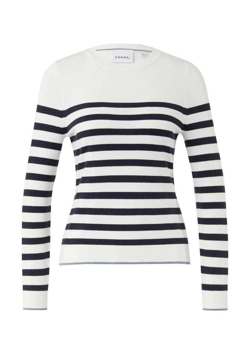 comma - Strickpullover weiß|schwarz - Gr. - 46 von comma