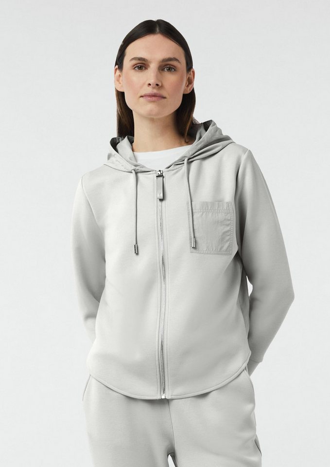 comma Sweatjacke Sweatshirt Relaxed-Fit-Sweatjacke im Fabricmix von comma