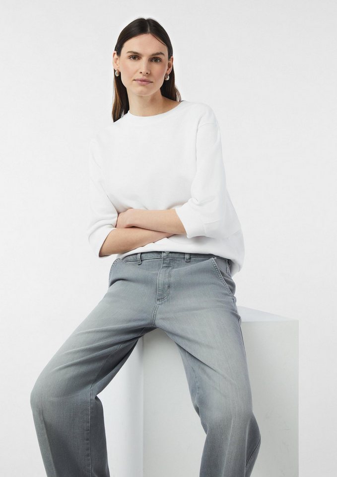 comma Sweatshirt Sweatshirt Sweatshirt im Relaxed Fit mit weiten 3/4-Ärmeln von comma