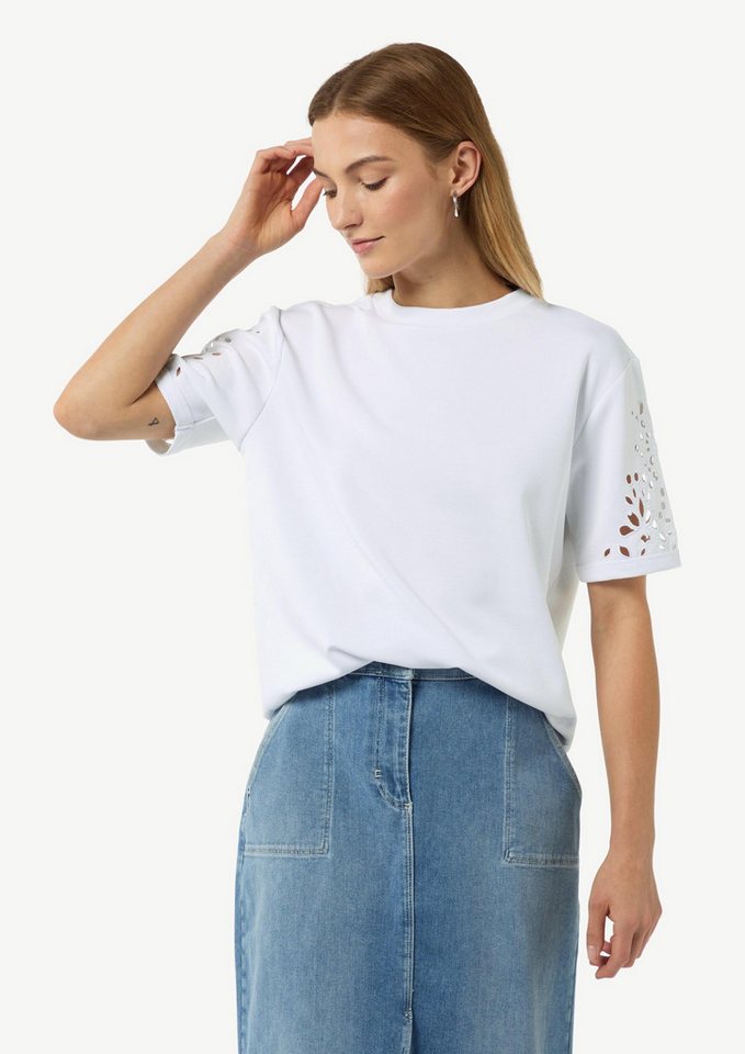 comma Sweatshirt Sweatshirt Scuba-Sweatshirt mit kurzen Ärmeln von comma