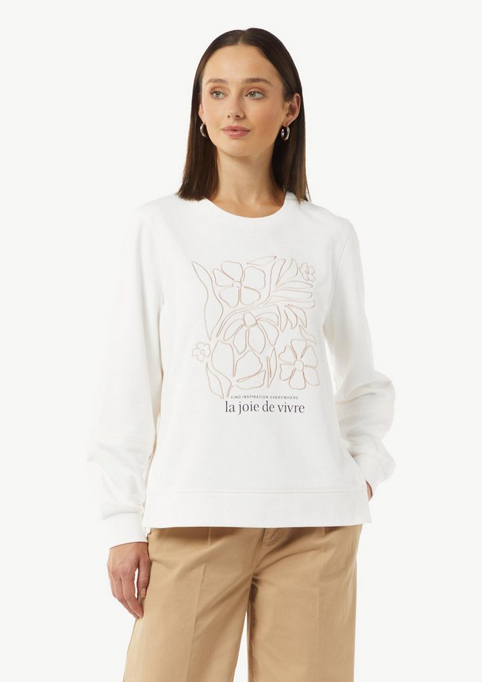 comma Sweatshirt Sweatshirt Sweatshirt mit Artwork und seitlichen Schlitzen von comma