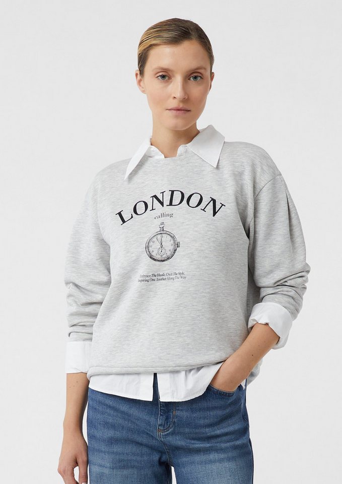 comma Sweatshirt Sweatshirt im Relaxed Fit mit 3D-Applikation von comma