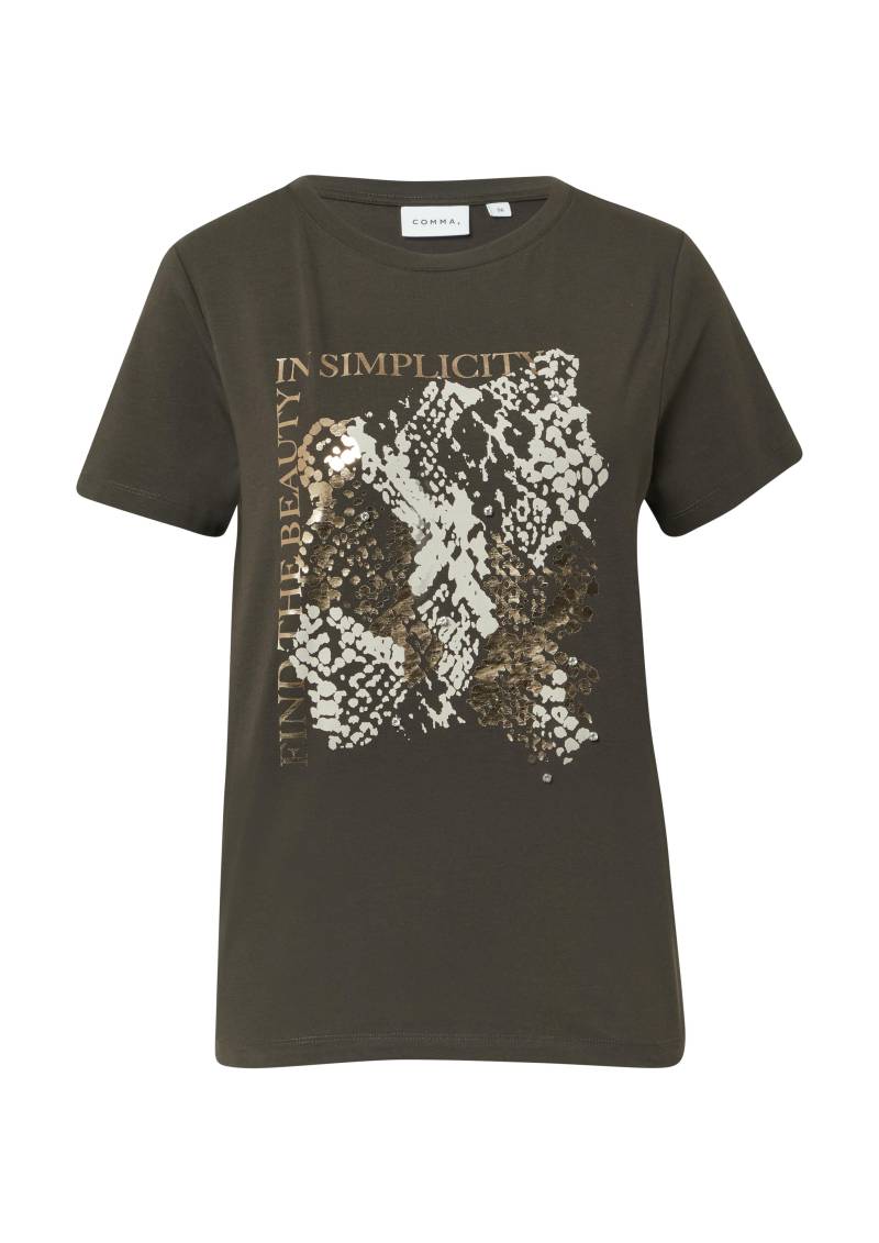 comma - T-Shirt braun - Gr. - 40 von comma