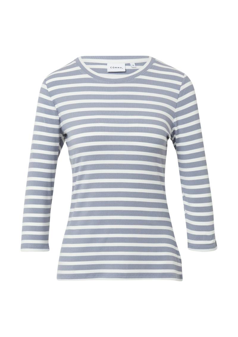 comma - T-Shirt grau|weiß - Gr. - 38 von comma