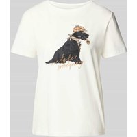 comma T-Shirt mit Motiv-Print in Weiss, Größe 38 von comma