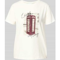 comma T-Shirt mit Motiv-Print in Weiss, Größe 40 von comma