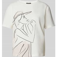 comma T-Shirt mit Motiv-Print in Weiss, Größe 42 von comma